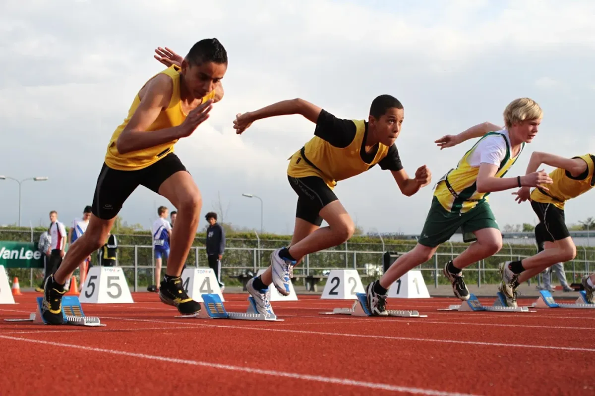 Start van een sprint wedstrijd